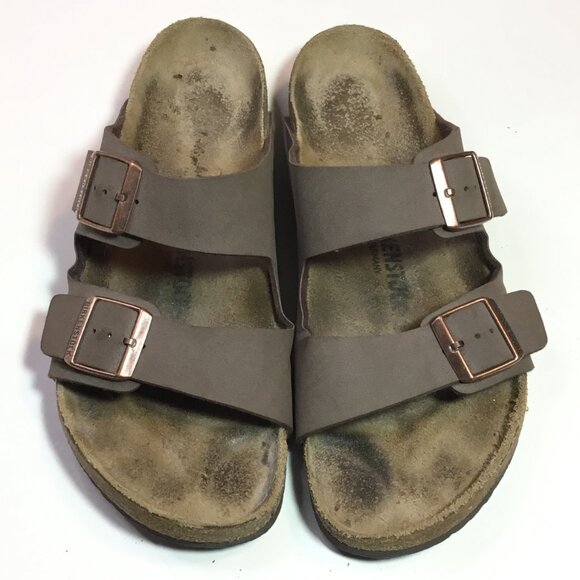 Birkenstock Arizona Taupe Suede Sandals Leather Shoes Unisex Size 44 - Picture 5 of 10